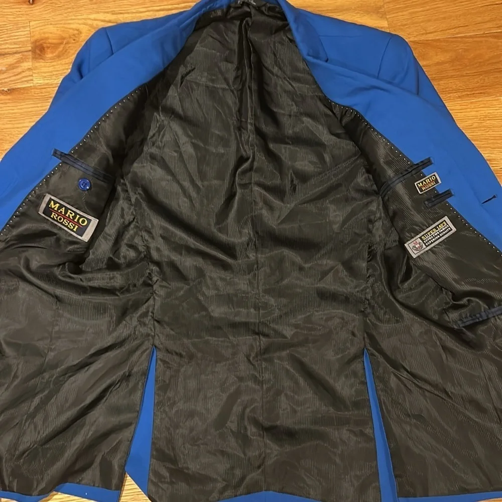 Royal Blue Slim-Fit Sport Coat with Notched Lapel